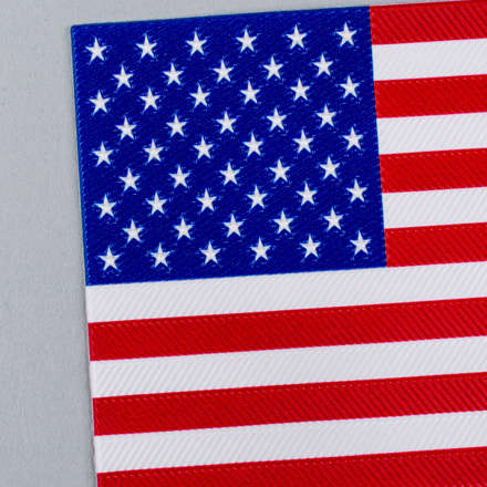 FlexStyle Non-Metallic American Flag emblem close up