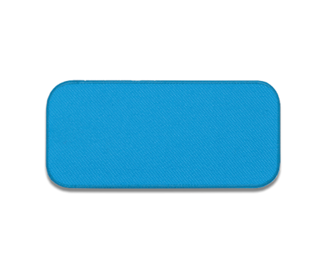 Bright blue rectangular blank patch with bright blue border
