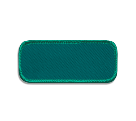 Blue-green rectangular blank patch with green border