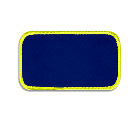 Navy rectangular blank patch with highlighter-yellow border