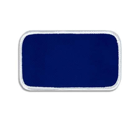 Navy rectangular blank patch with white border