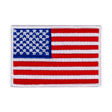 Embroidered American Flag patch with white border