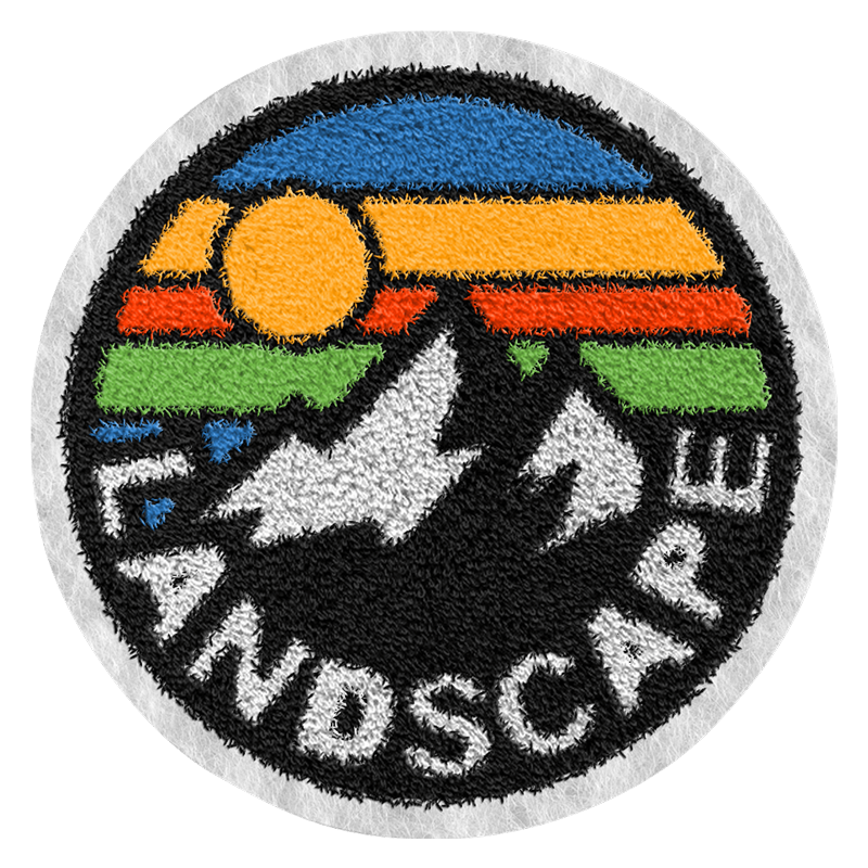 Chenille mountain landscape patch