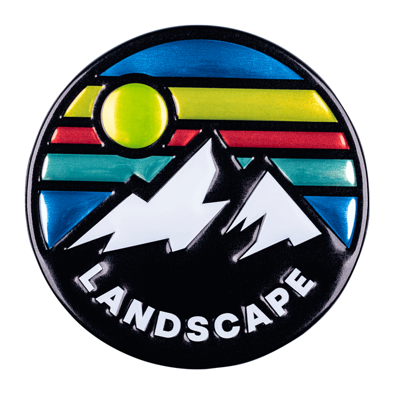 FlexStyle Flat Metallic mountain landscape emblem