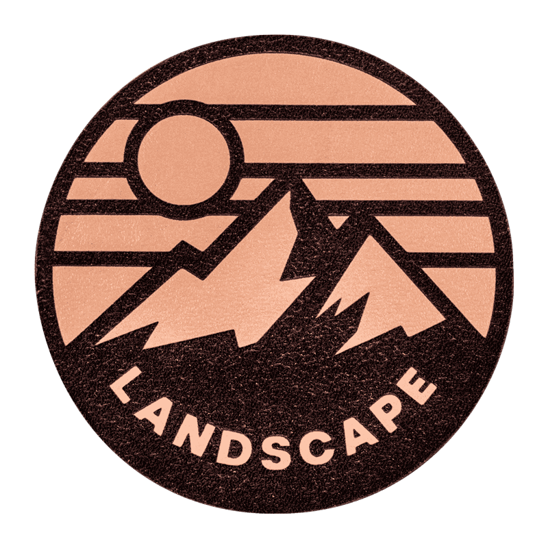 Natural Genuine Leather mountain landscape patch