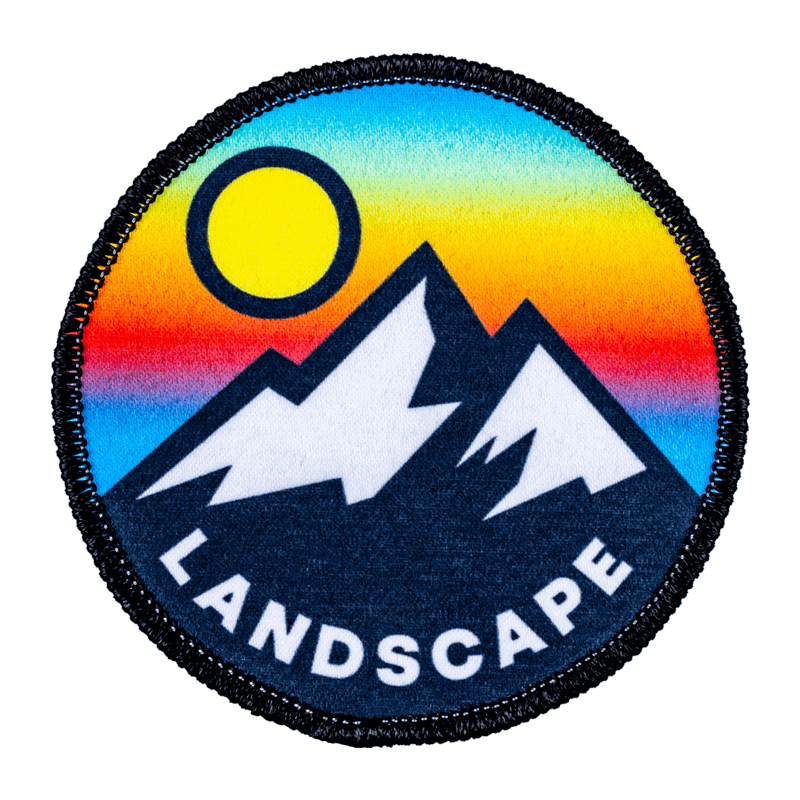 Sublimated mountain landscape patch